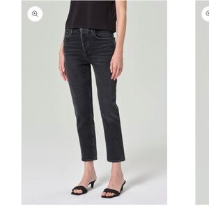 Agolde Black Riley Crop Jean